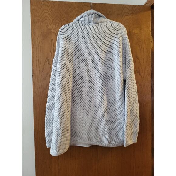 Haven Well Within Organic Cotton Honeycomb Shawl Cardigan Light Blue NWT Large - Picture 3 of 7